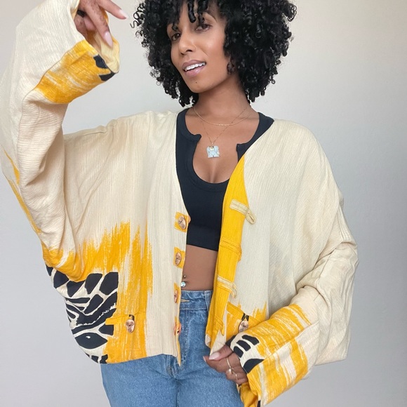 Vintage Yellow & Crème Cardigan - Picture 10 of 12